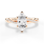 Charlotte Marquise Cut Lab Grown Diamond 18Kt Rose Gold Engagement Ring