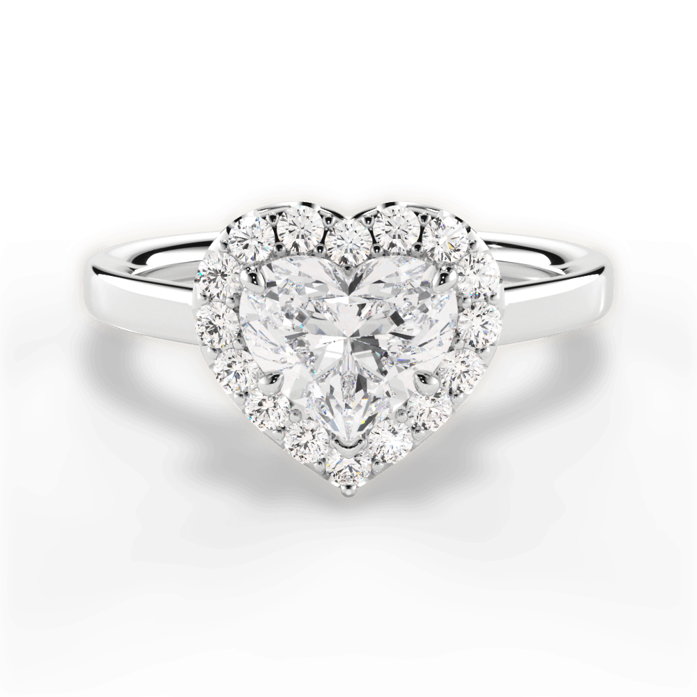 Fiona Heart Cut Lab Grown Diamond 14Kt White Gold Engagement Ring