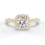 Joanne Cushion Cut Lab Grown Diamond 18Kt Yellow Gold Engagement Ring
