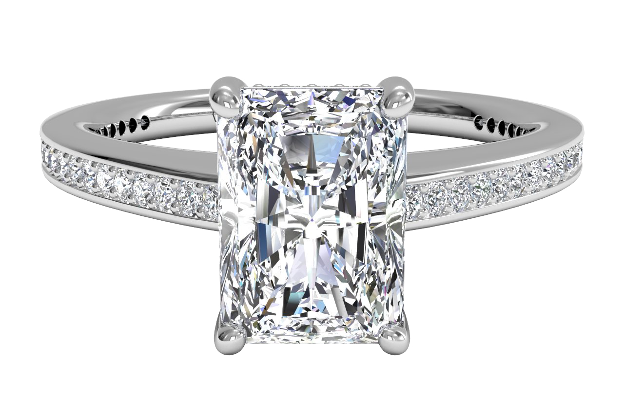 Judith Radiant Cut Lab Grown Diamond Platinum Engagement Ring