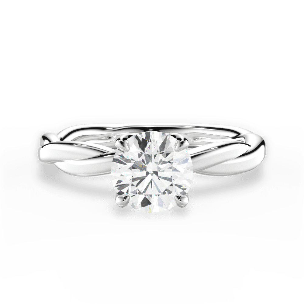 Bianca Round Cut Lab Grown Diamond 18Kt White Gold Engagement Ring