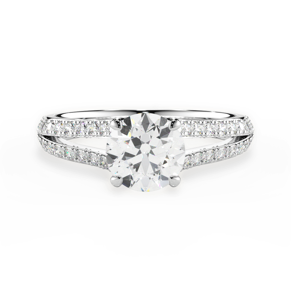 Kendra Round Cut Lab Grown Diamond 14Kt White Gold Engagement Ring