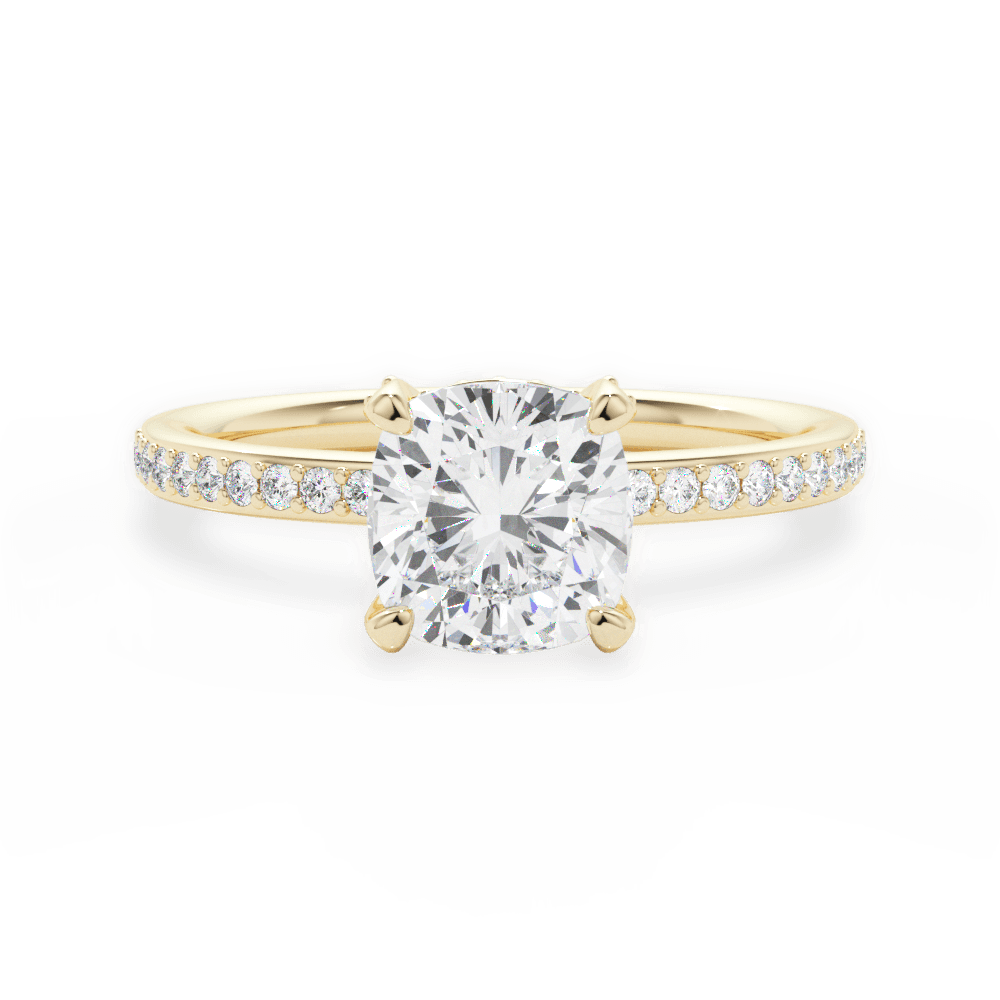 Janice Cushion Cut Lab Grown Diamond 18Kt Yellow Gold Engagement Ring