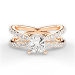 Lauren Princess Cut Lab Grown Diamond 18Kt Rose Gold Engagement Ring