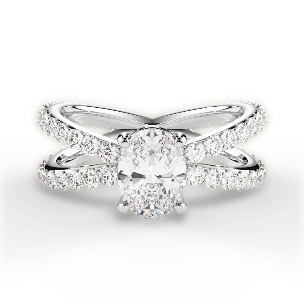 Lauren Oval Cut Lab Grown Diamond 18Kt White Gold Engagement Ring