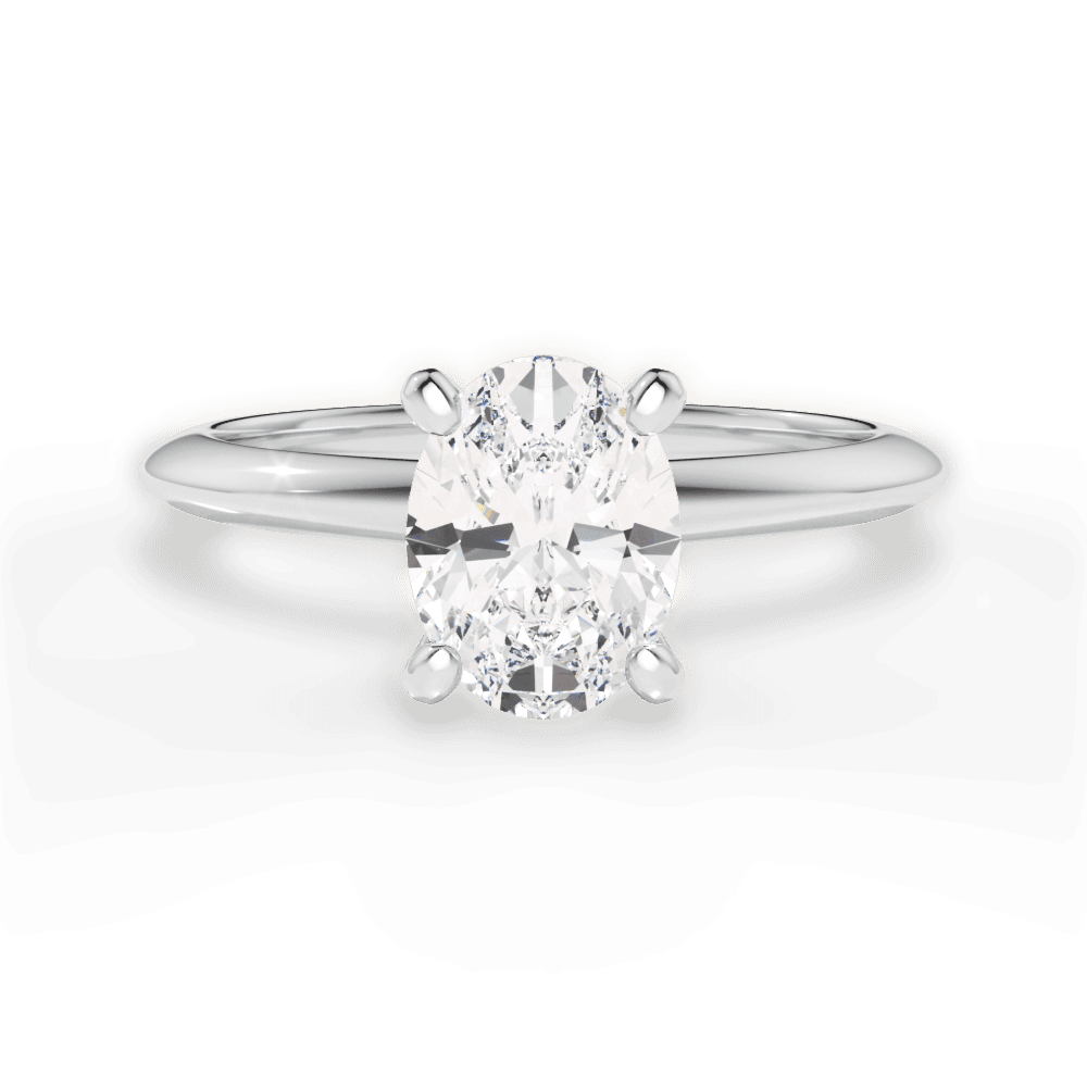 Alicia Oval Cut Lab Grown Diamond 14Kt White Gold Engagement Ring