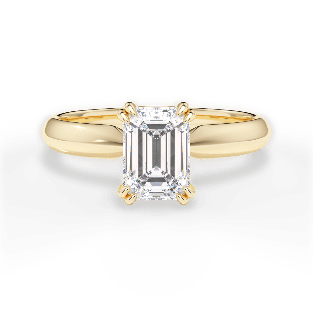 Claudia Emerald Cut Lab Grown Diamond 18Kt Yellow Gold Engagement Ring