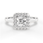 Fiona Asscher Cut Lab Grown Diamond 14Kt White Gold Engagement Ring