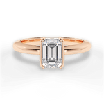 Bridget Emerald Cut Lab Grown Diamond 18Kt Rose Gold Engagement Ring