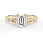 Leslie Emerald Cut Lab Grown Diamond 18Kt Yellow Gold Engagement Ring