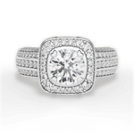 Madison Round Cut Lab Grown Diamond 18Kt White Gold Engagement Ring