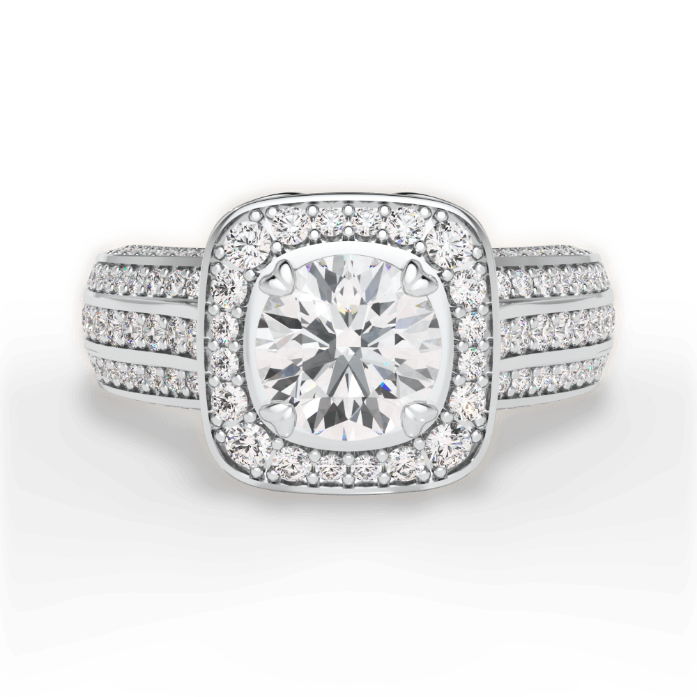 Madison Round Cut Lab Grown Diamond 18Kt White Gold Engagement Ring