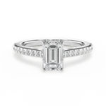 Joan Emerald Cut Lab Grown Diamond 14Kt White Gold Engagement Ring