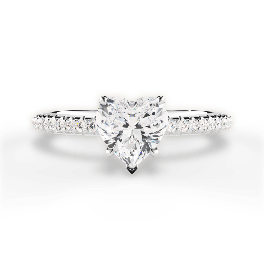 Giselle Heart Cut Lab Grown Diamond 14Kt White Gold Engagement Ring