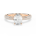 Kira Oval Cut Lab Grown Diamond 18Kt Rose Gold Engagement Ring