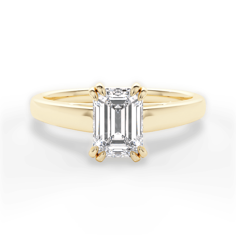 Courtney Emerald Cut Lab Grown Diamond 18Kt Yellow Gold Engagement Ring