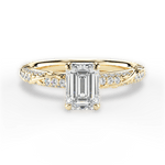 Gloria Emerald Cut Lab Grown Diamond 18Kt Yellow Gold Engagement Ring