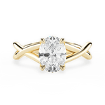 Aubrey Oval Cut Lab Grown Diamond 18Kt Yellow Gold Engagement Ring