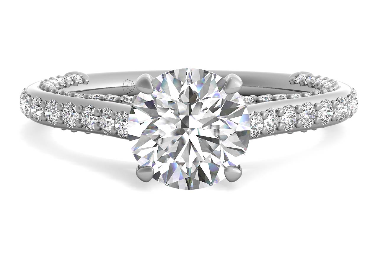 Lindsay Round Cut Lab Grown Diamond 14Kt White Gold Engagement Ring