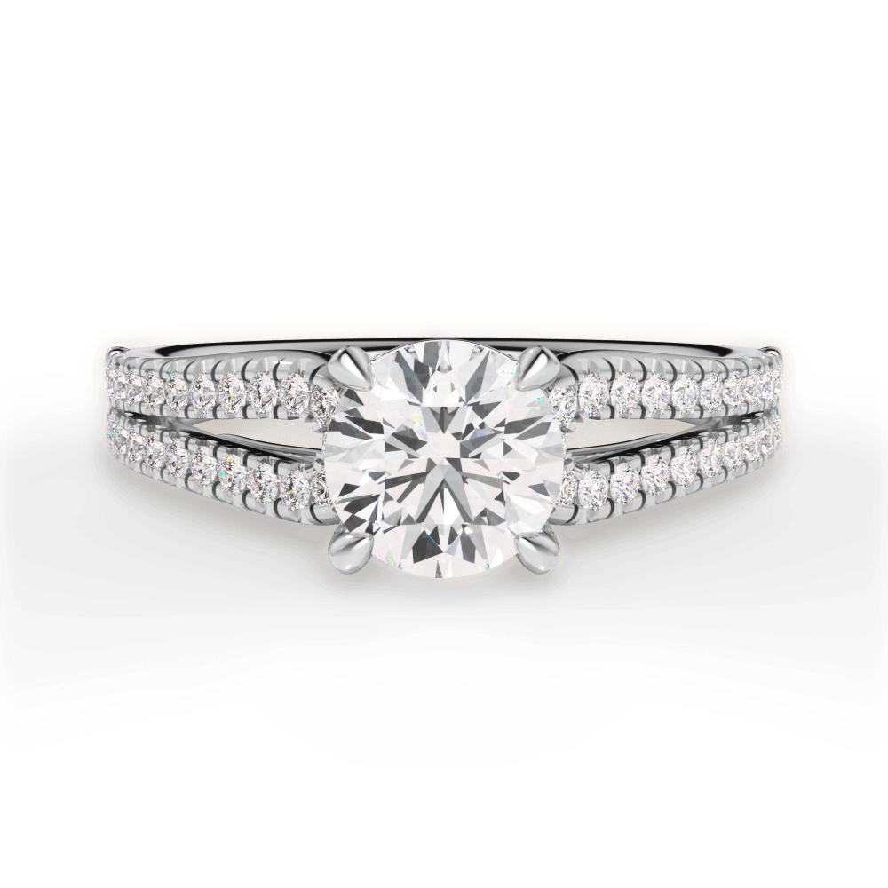 Jessica Round Cut Lab Grown Diamond 14Kt White Gold Engagement Ring