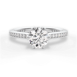 Louise Round Cut Lab Grown Diamond 18Kt White Gold Engagement Ring