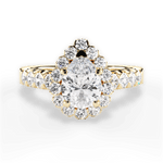 Lacey Pear Cut Lab Grown Diamond 18Kt Yellow Gold Engagement Ring