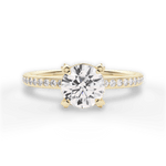 Janice Round Cut Lab Grown Diamond 18Kt Yellow Gold Engagement Ring
