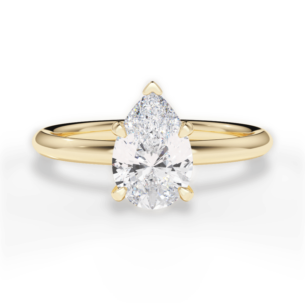 Brenda Pear Cut Lab Grown Diamond 18Kt Yellow Gold Engagement Ring