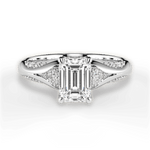 Isabel Emerald Cut Lab Grown Diamond 18Kt White Gold Engagement Ring