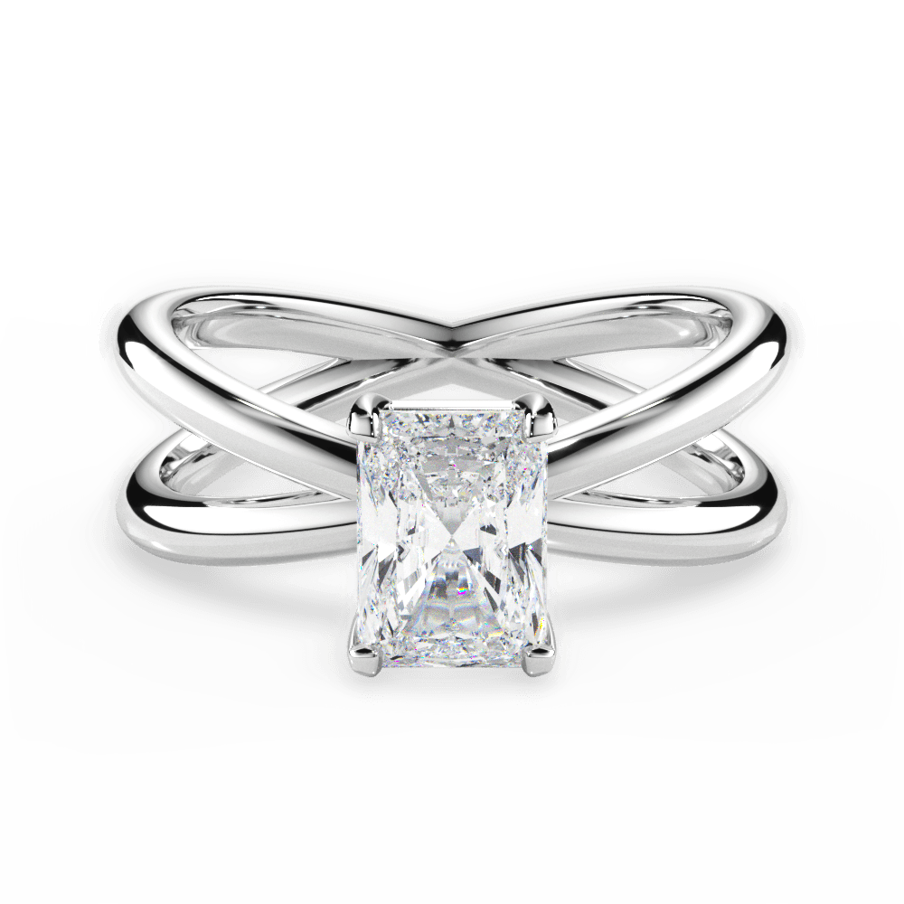 Ada Radiant Cut Lab Grown Diamond Platinum Engagement Ring