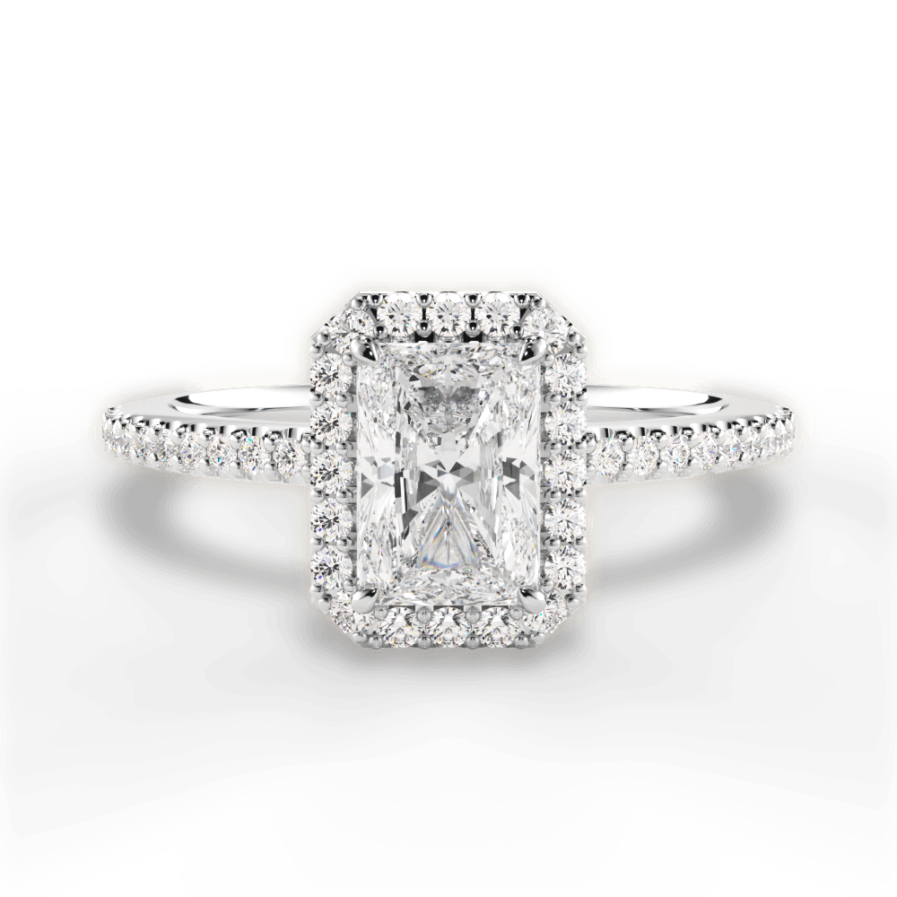 Joanne Radiant Cut Lab Grown Diamond 18Kt White Gold Engagement Ring