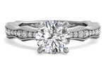 Wendy round lab diamond engagement ring in 18k white gold