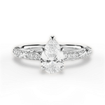 Gloria Pear Cut Lab Grown Diamond Platinum Engagement Ring