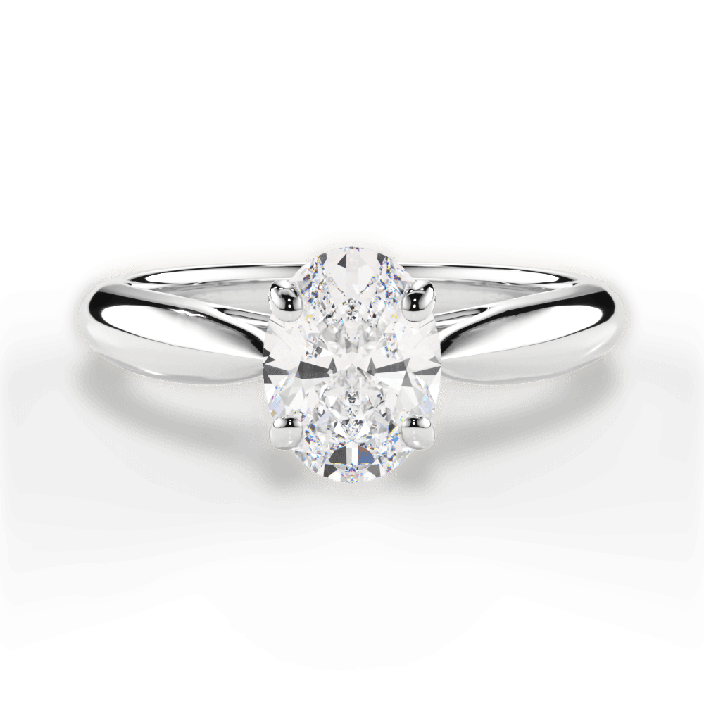 Amy Oval Cut Lab Grown Diamond Platinum Engagement Ring