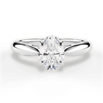 Amy Oval Cut Lab Grown Diamond 18Kt White Gold Engagement Ring