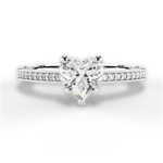 Donna Heart Cut Lab Grown Diamond 18Kt White Gold Engagement Ring