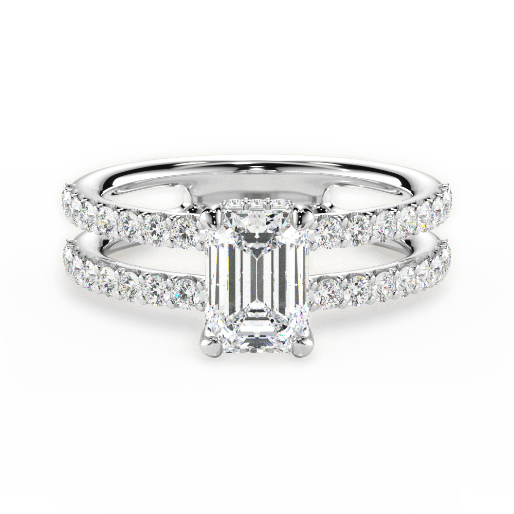 Christie Emerald Cut Lab Grown Diamond Platinum Engagement Ring