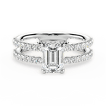 Christie Emerald Cut Lab Grown Diamond 18Kt White Gold Engagement Ring
