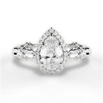 Erica Pear Cut Lab Grown Diamond 14Kt White Gold Engagement Ring