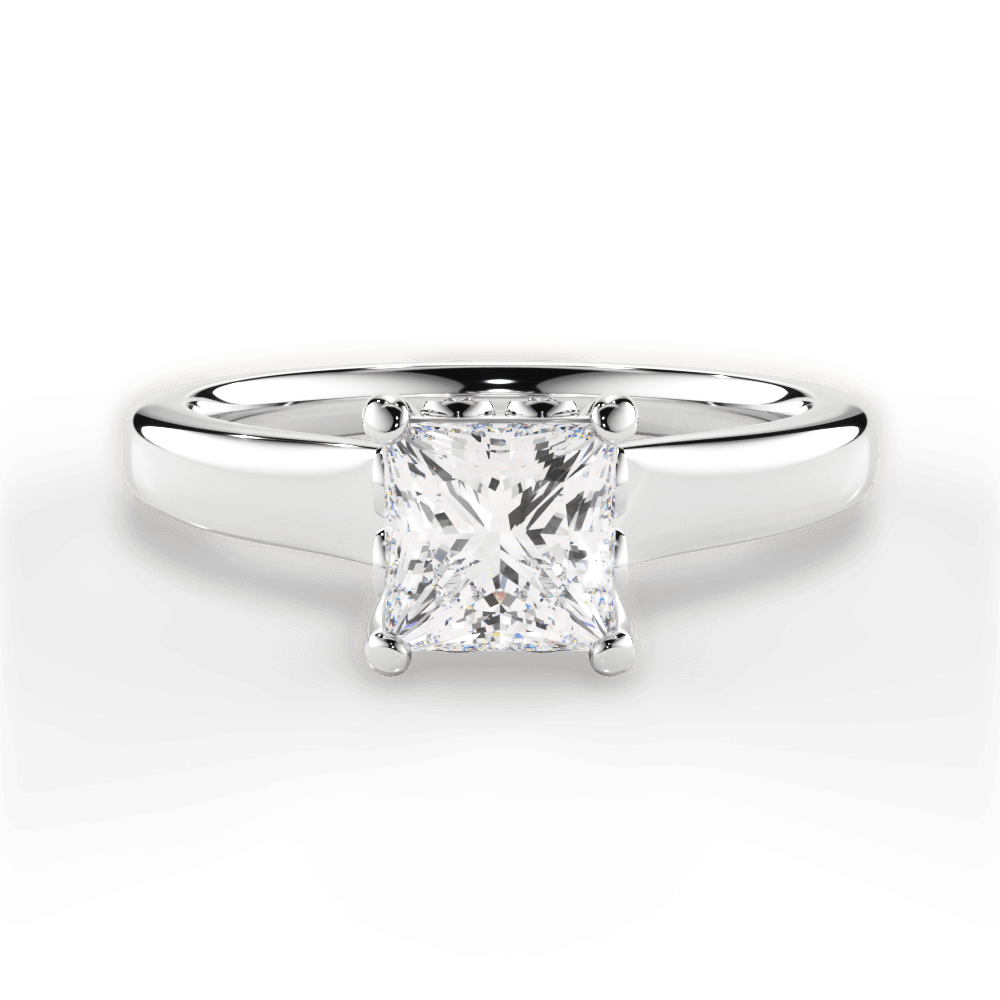 Carol Princess Cut Lab Grown Diamond 14Kt White Gold Engagement Ring