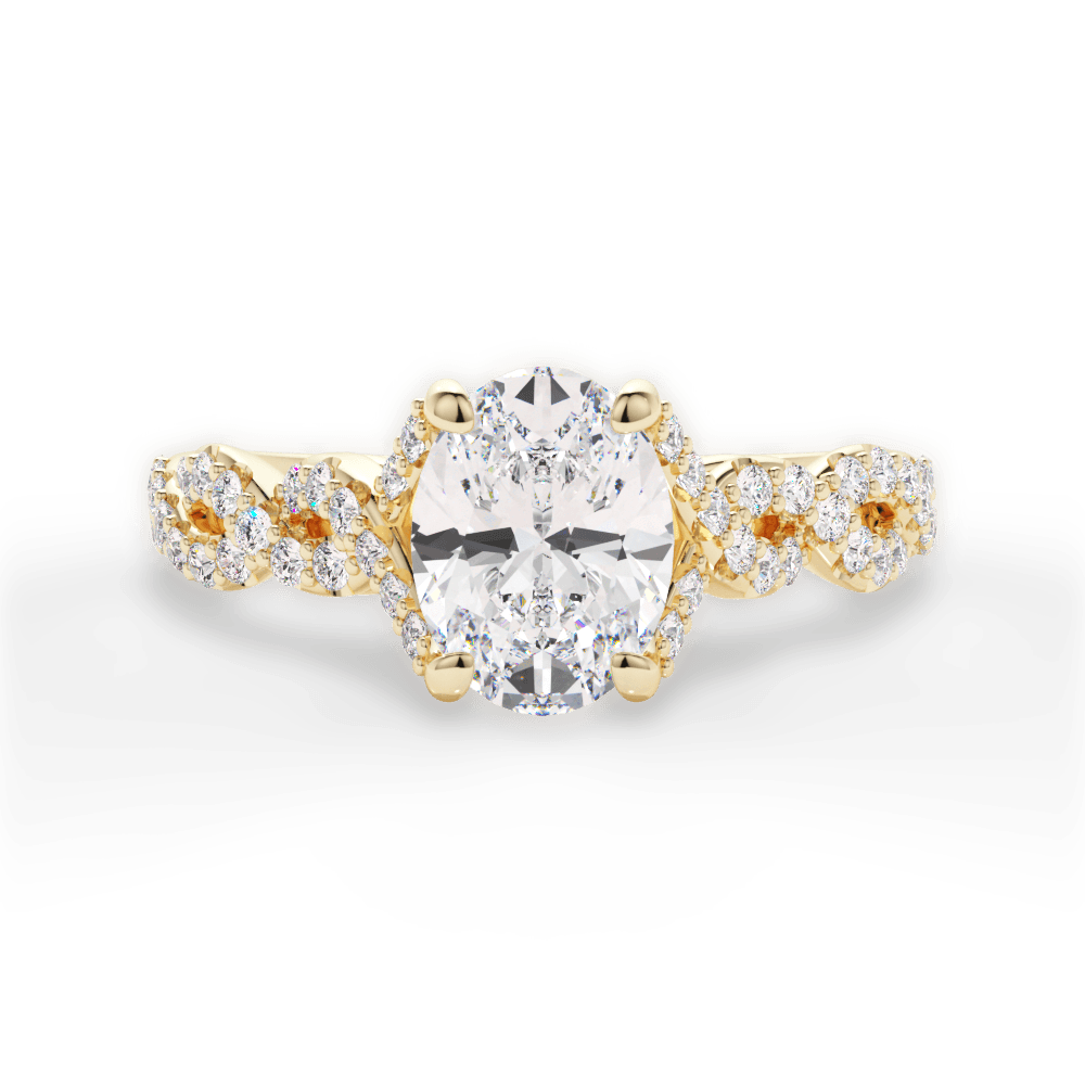 Justine Oval Cut Lab Grown Diamond 18Kt Yellow Gold Engagement Ring