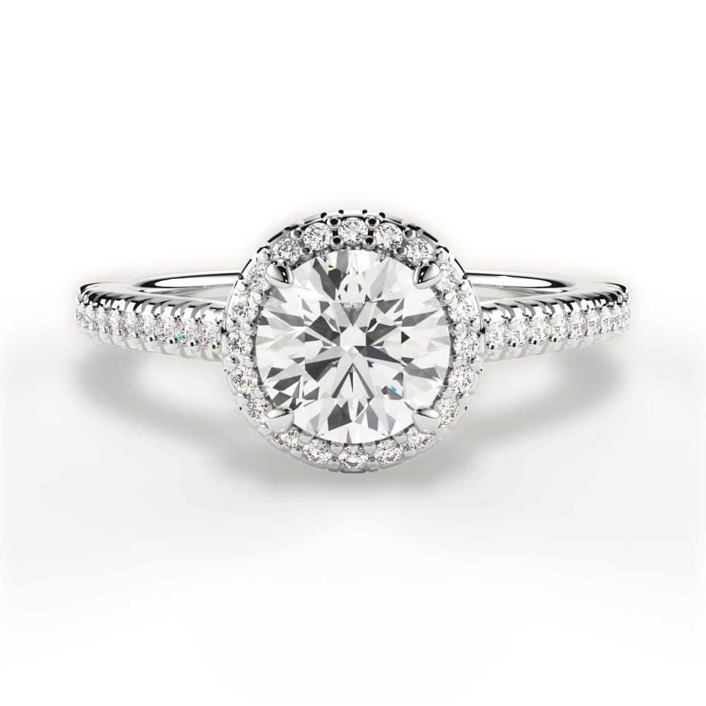Jenny Round Cut Lab Grown Diamond Platinum Engagement Ring