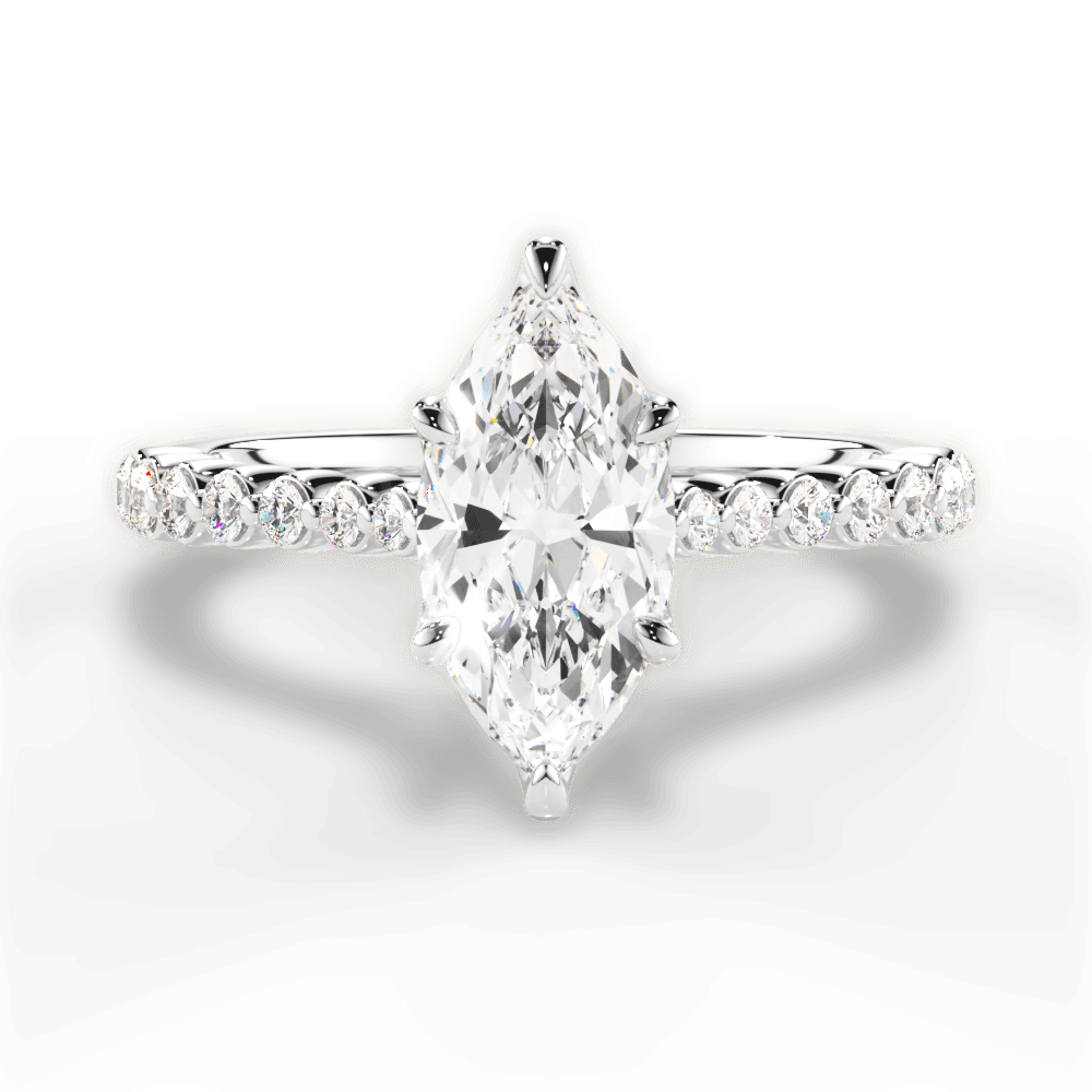 Dana Marquise Cut Lab Grown Diamond Platinum Engagement Ring