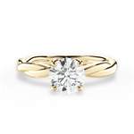 Bianca Round Cut Lab Grown Diamond 18Kt Yellow Gold Engagement Ring