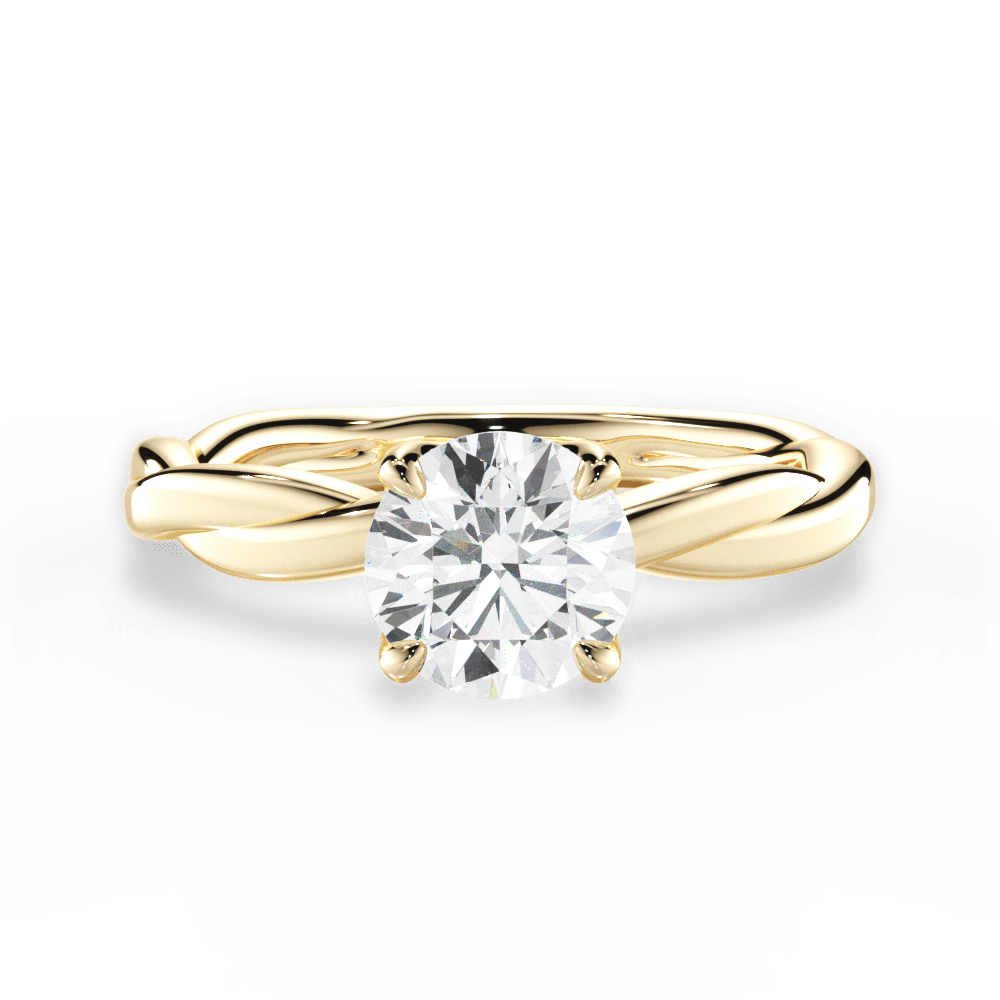 Bianca Round Cut Lab Grown Diamond 18Kt Yellow Gold Engagement Ring