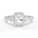 Julia Radiant Cut Lab Grown Diamond 14Kt White Gold Engagement Ring