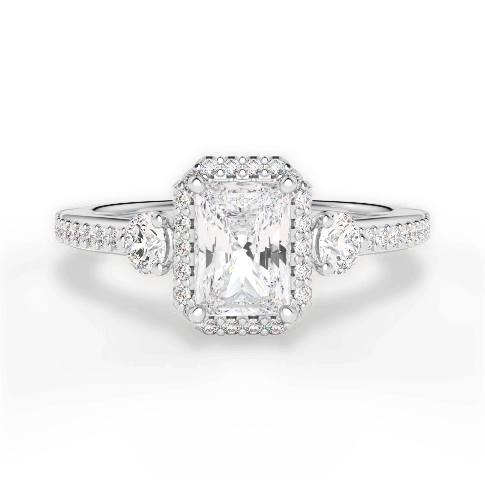 Julia Radiant Cut Lab Grown Diamond Platinum Engagement Ring