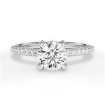 Madeline Round Cut Lab Grown Diamond 14Kt White Gold Engagement Ring