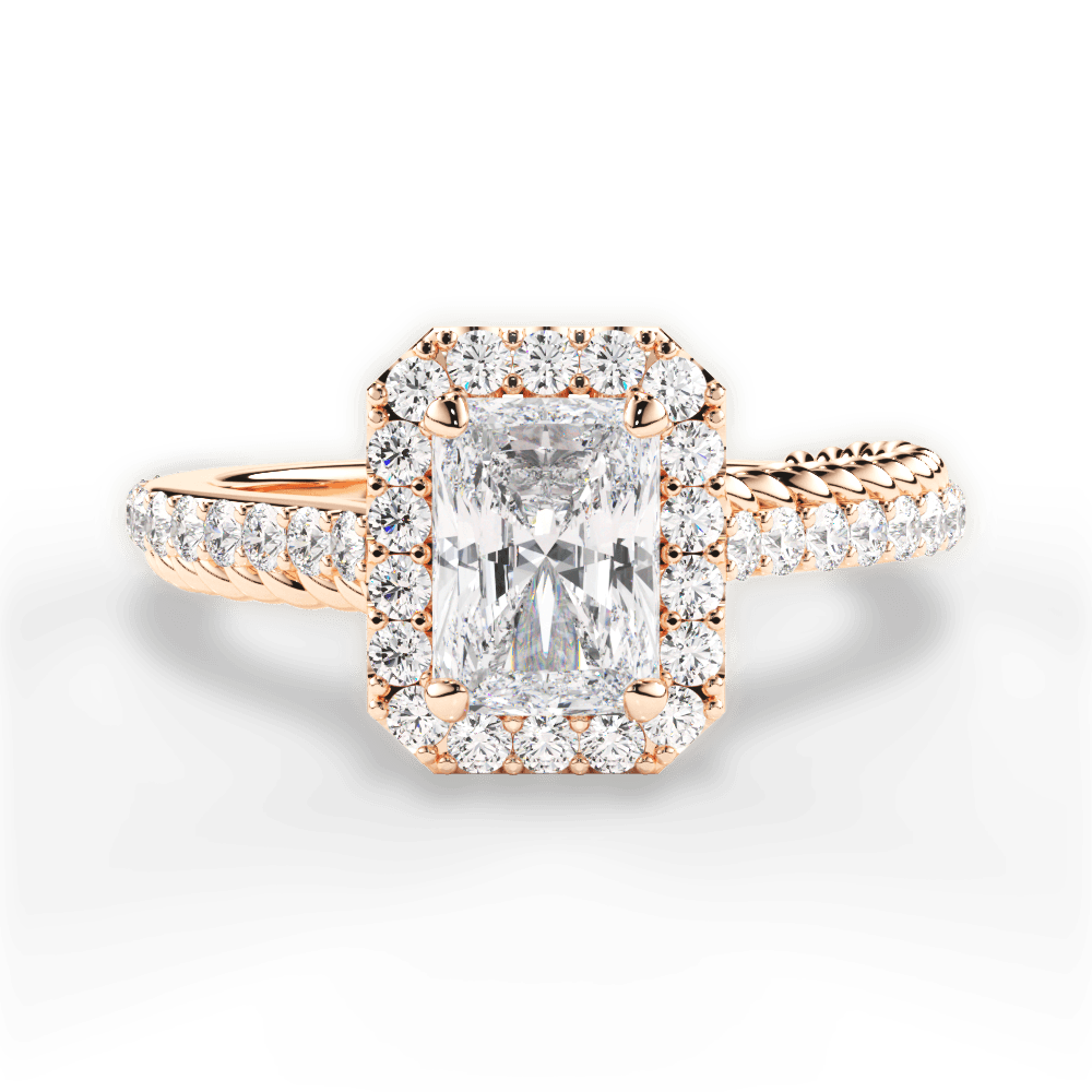 Kim Radiant Cut Lab Grown Diamond 18Kt Rose Gold Engagement Ring