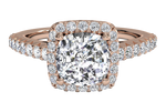 Kathleen Cushion Cut Lab Grown Diamond 18Kt Rose Gold Engagement Ring